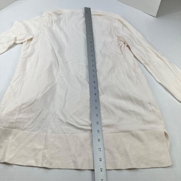 LOFT Outlet Women's Size Medium Sweater Cardigan Open Front Cream Preowned - Picture 11 of 11